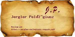 Jergler Pelágiusz névjegykártya